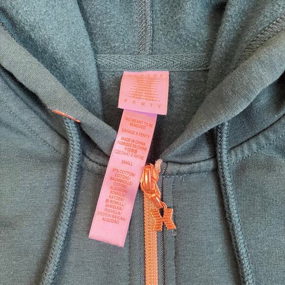 Savage X Fenty Sz S Forever Showgirl Hooded Jumpsuit in Green Light Flaw - Picture 7 of 16